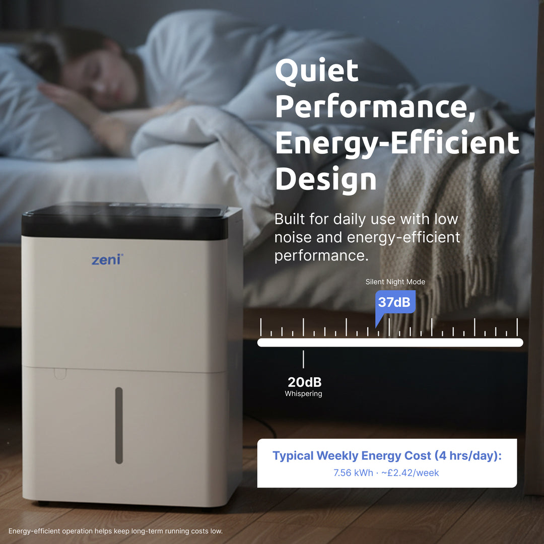 ZD/112 — Zeni DryPure™ 12L Compact Dehumidifier with UV-C Technology (Small Rooms)