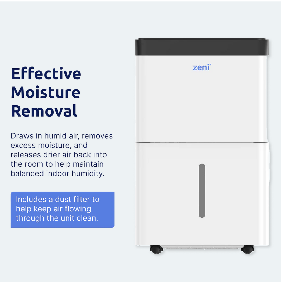 ZD/130 — Zeni DryPure™ 30L  Dehumidifier with UV-C Technology (Large Rooms)