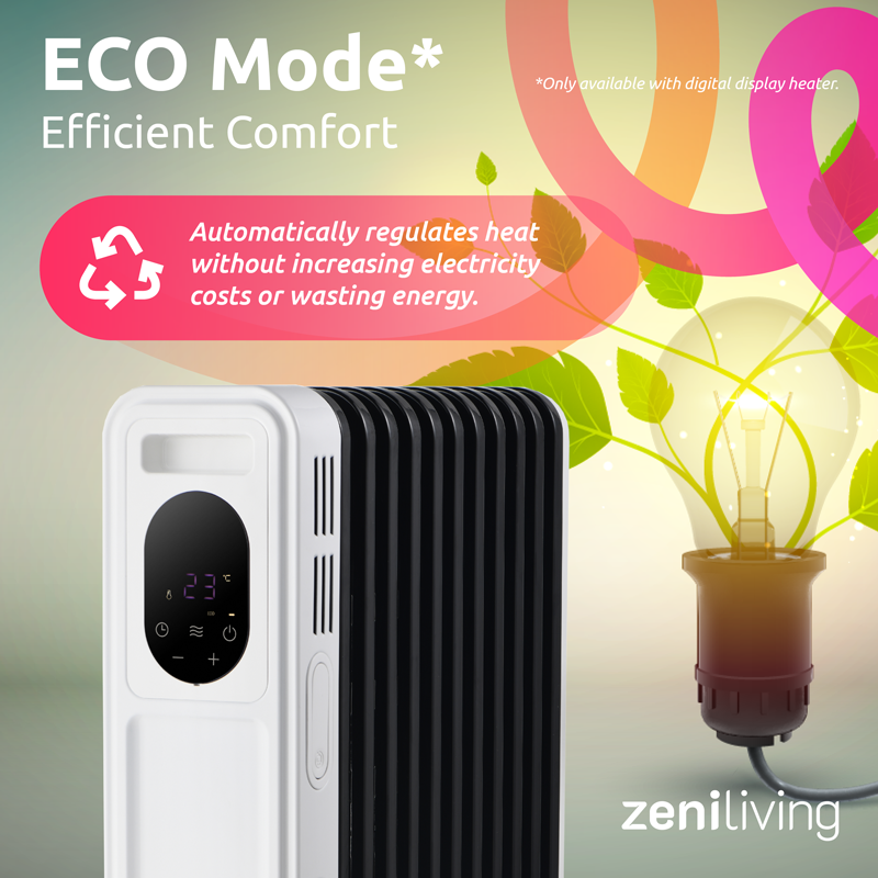 ZO/102 — Zeni HeatCore™ Digital Oil Radiator with Remote + ECO Mode